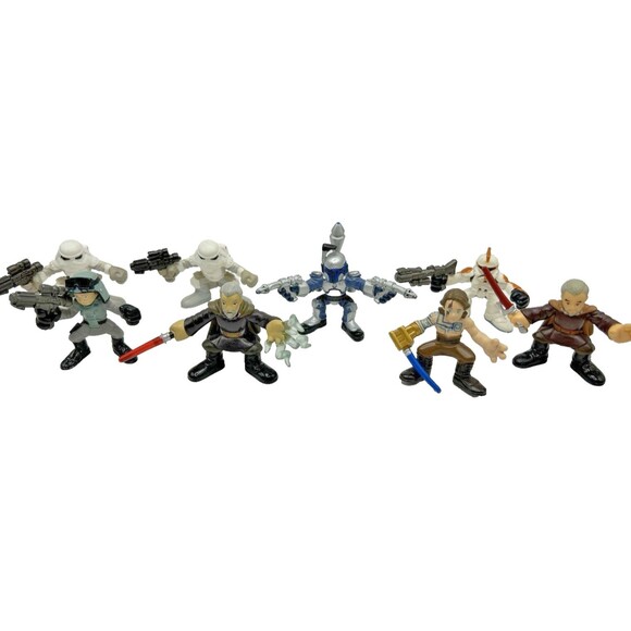 Star Wars Galactic Heroes Figures Snowtrooper, Anakin, Jango Fett Lot of 8 - Picture 11 of 11